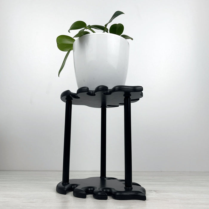 Stand for Indoor Plants With Monstera Leaves | Black - EvenWood