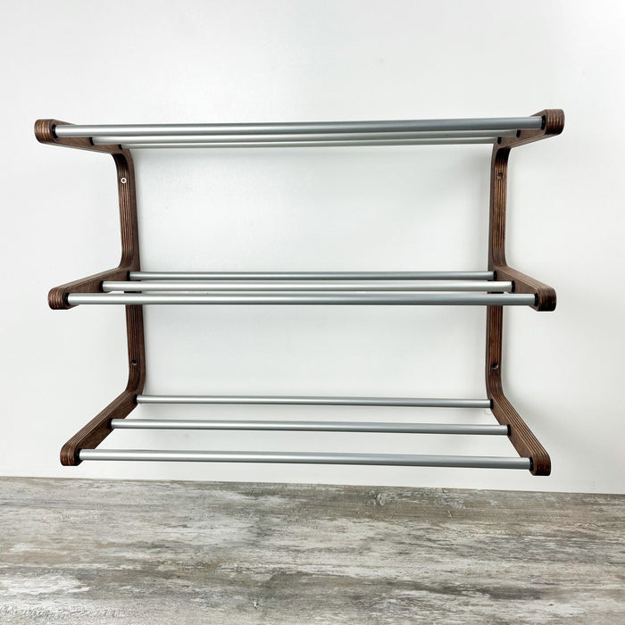 Stylish Natural Wood Wall - Mounted Shoe Rack for Entryway - Image 6