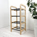 Tall Narrow Wooden Shoe Rack | Entryway Shoe Organizer - Image 3