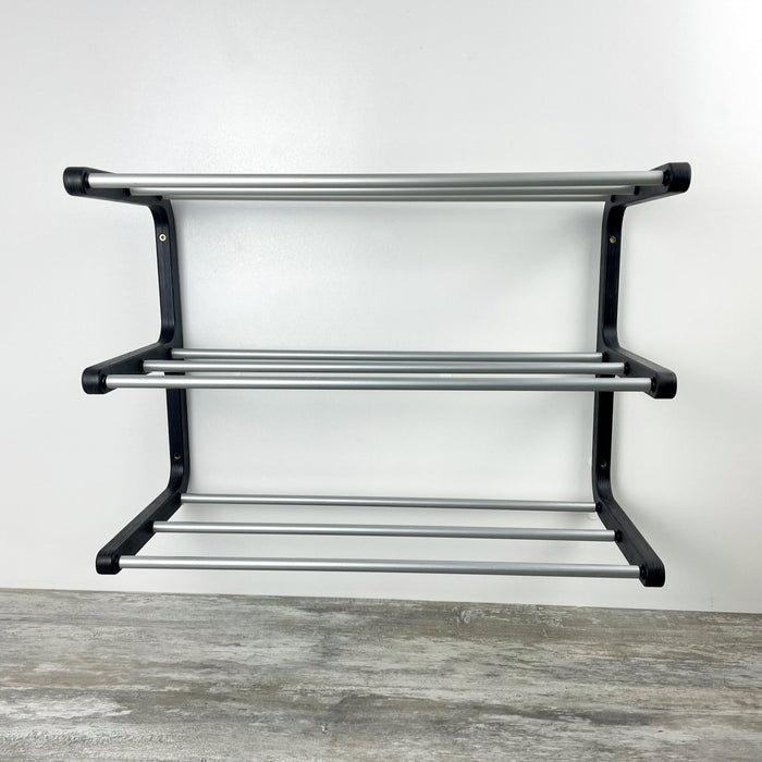 Three - Tier Wall - Mounted Shoe Rack: Black + Silver - Image 10