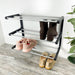 Three - Tier Wall - Mounted Shoe Rack: Black + Silver - Image 2