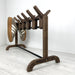 Unique Double Sided Wooden Shoe Stand | Walnut + Black Rods - EvenWood