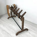 Unique Double Sided Wooden Shoe Stand | Walnut + Black Rods - EvenWood
