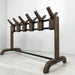 Unique Double Sided Wooden Shoe Stand | Walnut + Black Rods - EvenWood