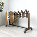 Unique Double Sided Wooden Shoe Stand | Walnut + Black Rods - EvenWood