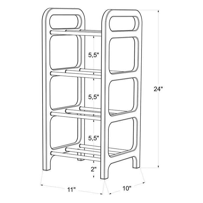 Vertical Corner Shoe Shelf | Walnut + Black Rods - Image 5