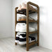 Vertical Corner Shoe Shelf | Walnut + Black Rods - Image 1