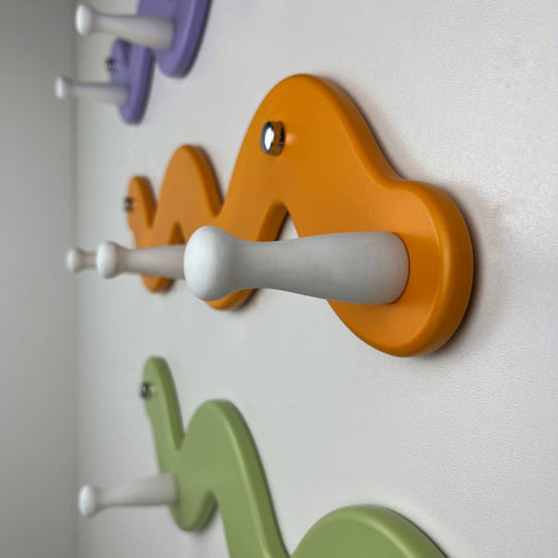 Wall Rack Snake with 3 Hooks | Orange Color - EvenWood