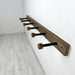 Walnut Wall - Mounted Wooden Shelf for Shoes With Metal Hooks - EvenWood