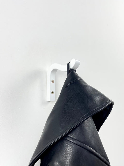 White Wavy Wall Hanger | Modern Hook for Towels, Hats & Coats - Image 2