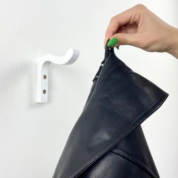 White Wavy Wall Hanger | Modern Hook for Towels, Hats & Coats