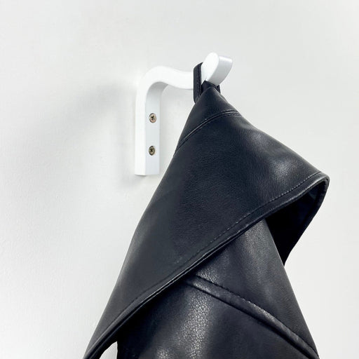 White Wavy Wall Hanger | Modern Hook for Towels, Hats & Coats - Image 2