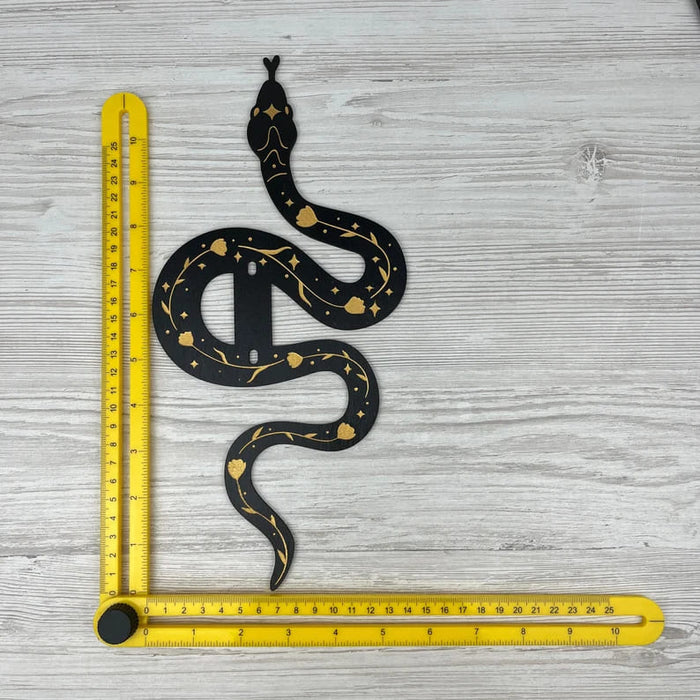 Witchy Plant Hanger Hook with Black Snake Tarot Design - EvenWood