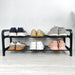 Wood Shoe Rack with Metal Rods | Compact 2 - Tier Storage - Image 3