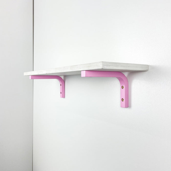 Wood Wall Shelf Brackets | Pink 6"x4" - Image 1