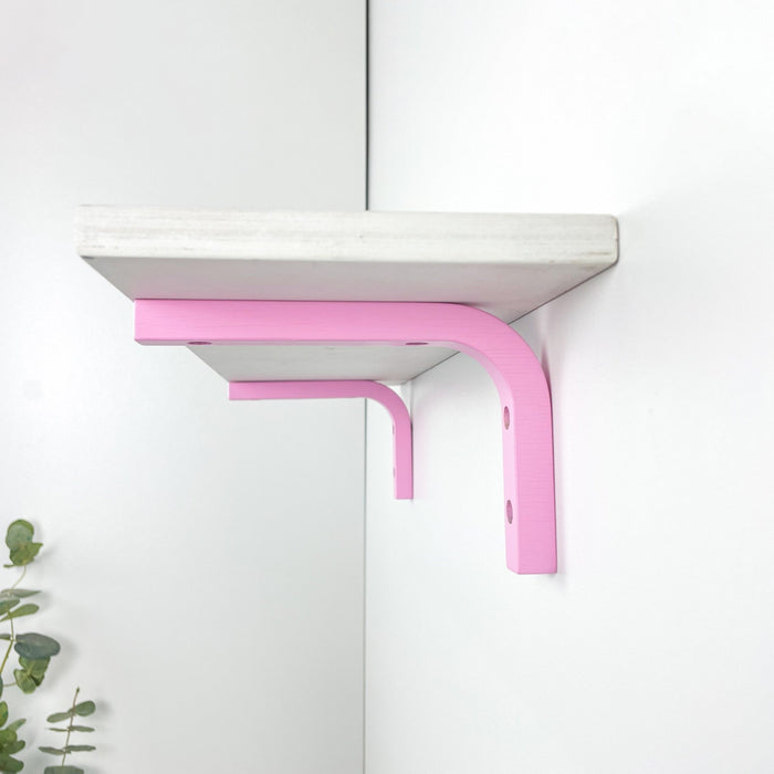 Wood Wall Shelf Brackets | Pink 6"x4" - Image 2