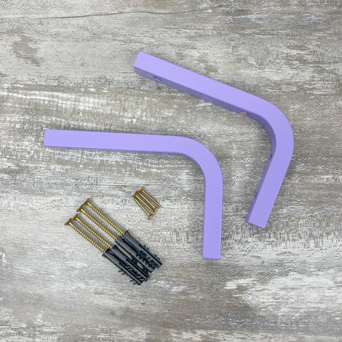 Wood Wall Shelf Brackets | Purple 6"x4" - Image 4