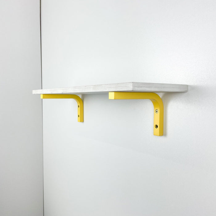 Wood Wall Shelf Brackets | Yellow 6"x4" - Image 1