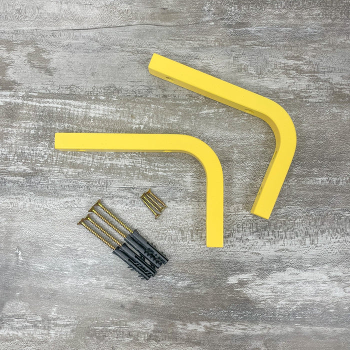 Wood Wall Shelf Brackets | Yellow 6"x4" - Image 5