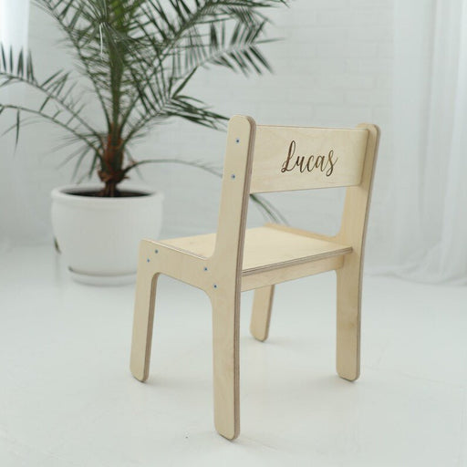 Wooden Chair With Individual Name for Montessori Children - EvenWood