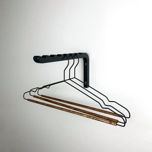 Wooden Wall Hanger for Clothes | Black Color - EvenWood