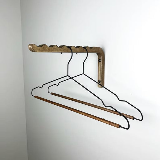 Wooden Wall Hanger for Clothes | Walnut Color - EvenWood