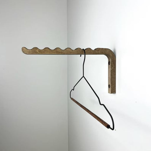 Wooden Wall Hanger for Clothes | Walnut Color - EvenWood