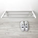 1 Tier White Shoe Rack for Wall | Silver Rods - Even Wood