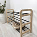 3 Tier Wooden Shoe rack for Floor | Natural + Black Rods - Image 3