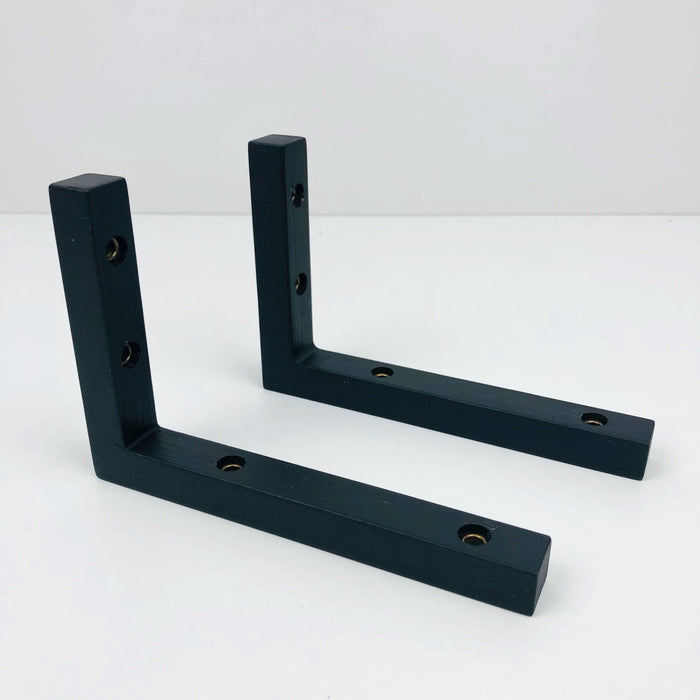 90 Degree Wood Shelf Brackets | Black 6"x4" - Even Wood