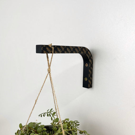 Black Hanging Planter Hook | Engraved 6"x4" - Even Wood