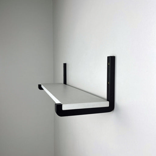 Black Shelf Brackets With Lip - Even Wood