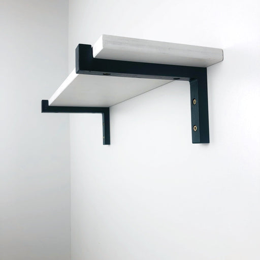Brackets with Lip for Wall Shelves | Black - Even Wood