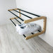 Double Tier Shoe Rack for Wall | Natural + Black Rods - Even Wood