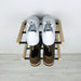 Double Tier Shoe Rack for Wall | Natural + Black Rods - Even Wood