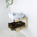 Double Tier Shoe Rack for Wall | Natural + Black Rods - Even Wood