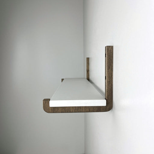 Floating Shelf Brackets With Lip | Walnut - Even Wood