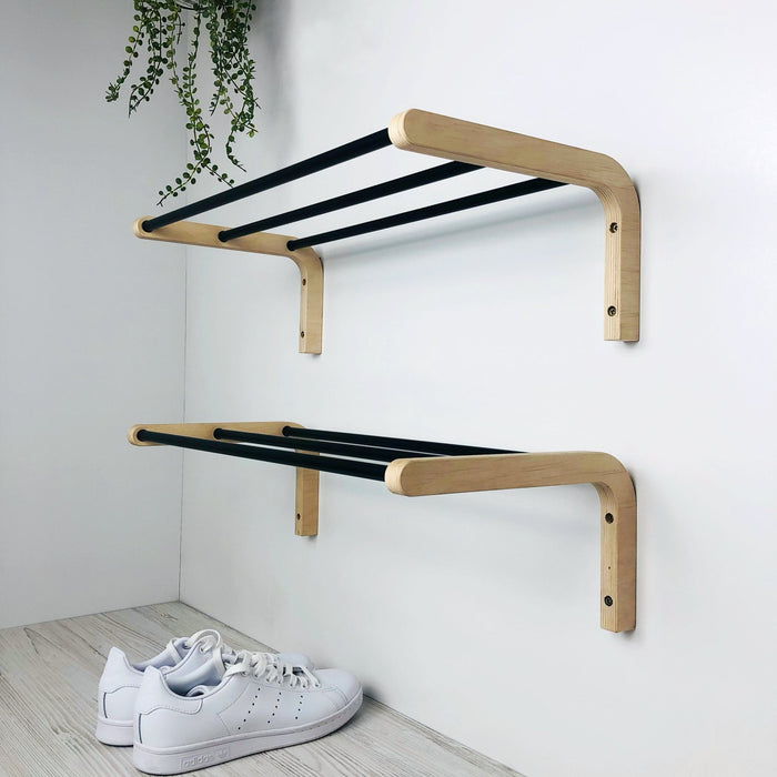 Hanging Shoe Shelf for Wall | 1 Tier - Even Wood