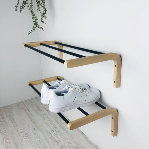 Hanging Shoe Shelf for Wall | 1 Tier - Even Wood