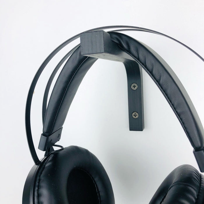 Headphone Bracket Hanger for Wall | Black 6"x4" - Even Wood
