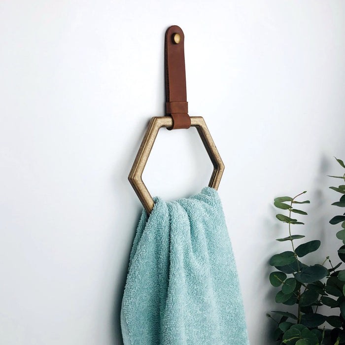 Hexagon Wooden Hand Towel Holder Colorful