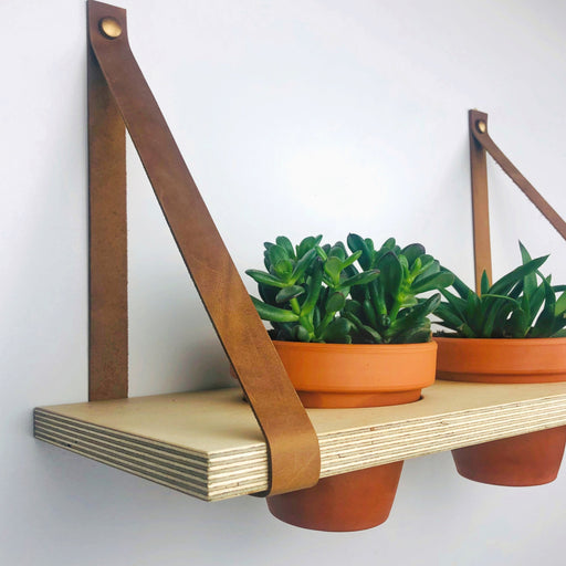 Indoor Hanging Shelf with Holes for Plant Pots - Even Wood