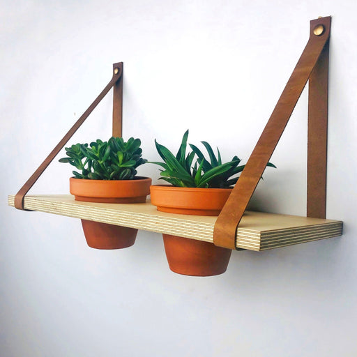 Indoor Hanging Shelf with Holes for Plant Pots - Even Wood