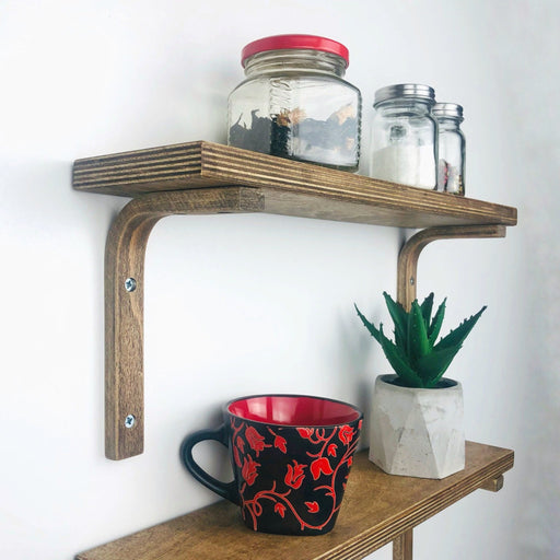 Kitchen Floating Shelves with Brackets | Set of 2 - Even Wood