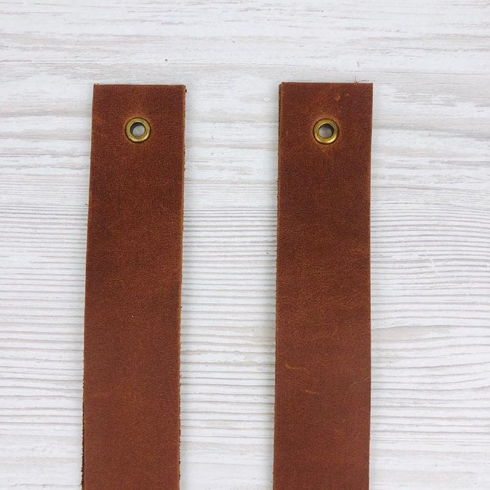 Leather Shelf Support Brackets for Wall | Cognac - Even Wood