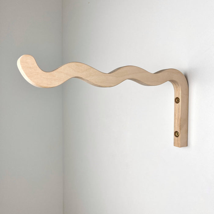 Long Wavy Plant Bracket | Natural 12"x6" - Even Wood