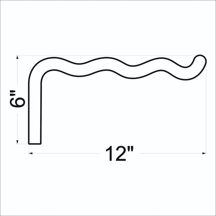 Long Wavy Wall Hook For Planter | White 12"x6" - Even Wood