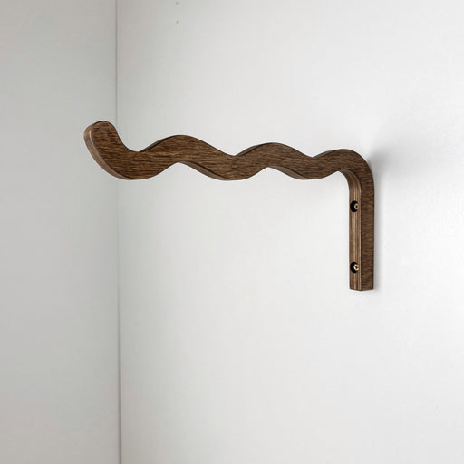 Long Wavy Wall Plant Hook | Walnut 12"x6" - Even Wood