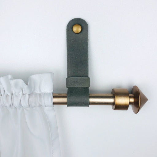 Loop Brackets for Curtain Rod | Leather - Even Wood