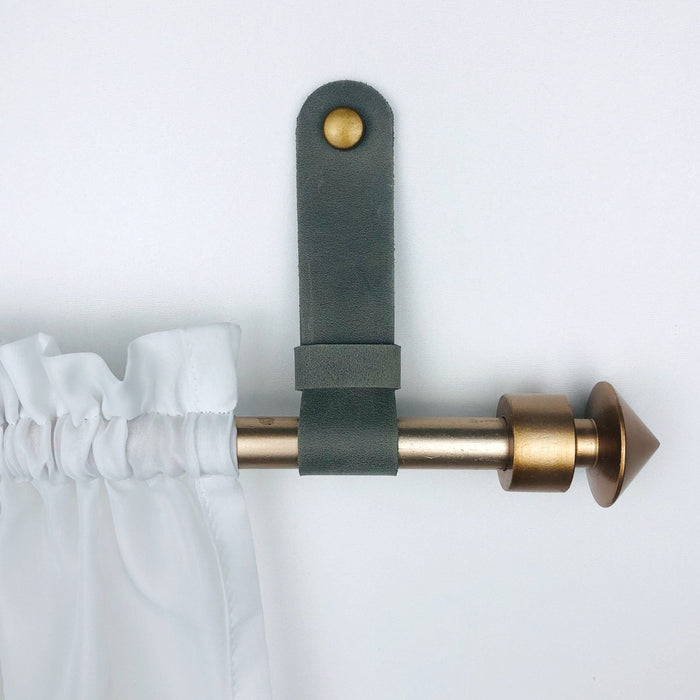 Loop Brackets for Curtain Rod | Leather - Even Wood